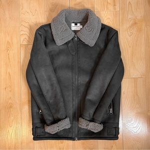 Topman Faux Shearling Aviator Jacket
